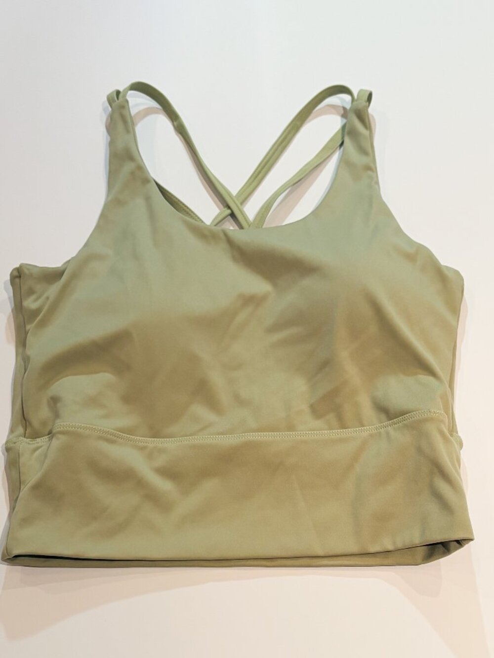 Light Sage Green Longline Sports Bra Tank Women's Size Small